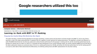 Google researchers utilized this too
 