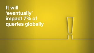 It will
‘eventually’
impact 7% of
queries globally
 