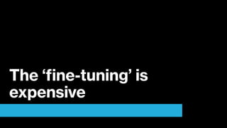 The ‘fine-tuning’ is
expensive
 