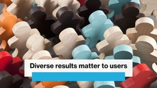 Diverse results matter to users
 