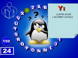 Y:   LLETRA 25 DE L’ALFABET CATALÀ.  