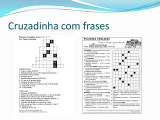 Cruzadinha com frases
 
