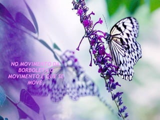 NO MOVIMENTO DA  BORBOLETA O MOVIMENTO É QUE SE MOVE, 