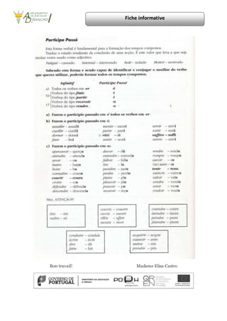 Fiche informative 
Bon travail! Madame Elisa Castro 
