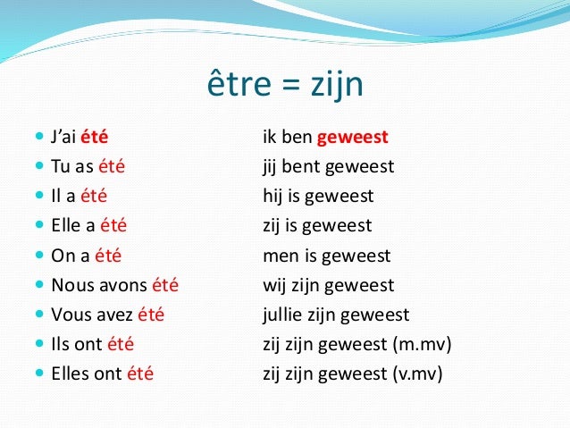 Passé composé van de werkwoorden être + avoir