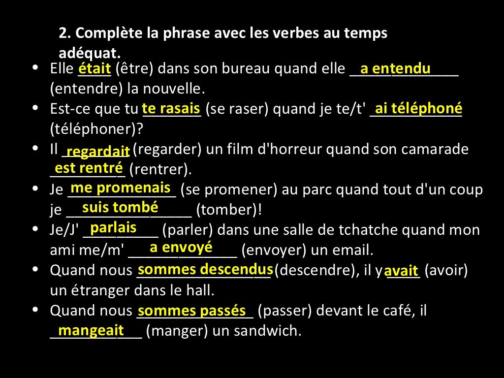 Pass Compos Vs Imparfait