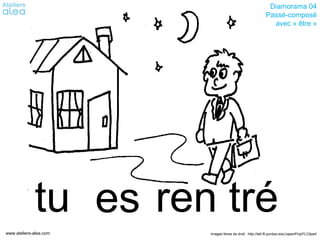 Diamorama 04
                                                            Passé-composé
                                                              avec « être »




             tu es ren tré
www.ateliers-alea.com   Images libres de droit : http://tell.fll.purdue.edu/JapanProj/FLClipart
 