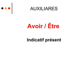 AUXILIARES


Avoir / Être

Indicatif présent
 