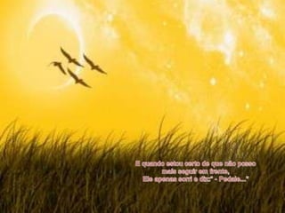 E quando estou certo de que não posso mais seguir em frente,Ele apenas sorri e diz:” - Pedale..."