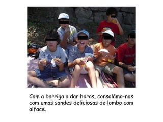 Com a barriga a dar horas, consolámo-nos com umas sandes deliciosas de lombo com alface.  