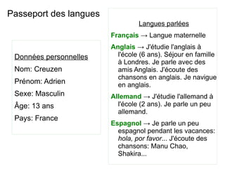Passeport des langues ,[object Object]