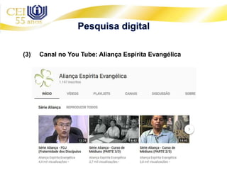 (3) Canal no You Tube: Aliança Espírita Evangélica
 