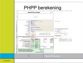 PHPP berekening




                     Passief  Bouwen
21-04-2010
 