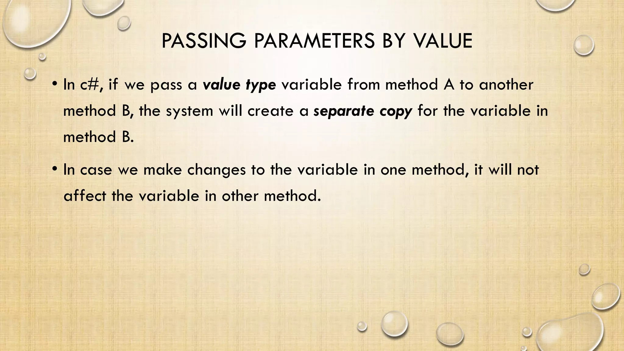 Csharp Passing parameters by value and reference PPT csharp-passing-parameters-by-value-and-reference-ppt