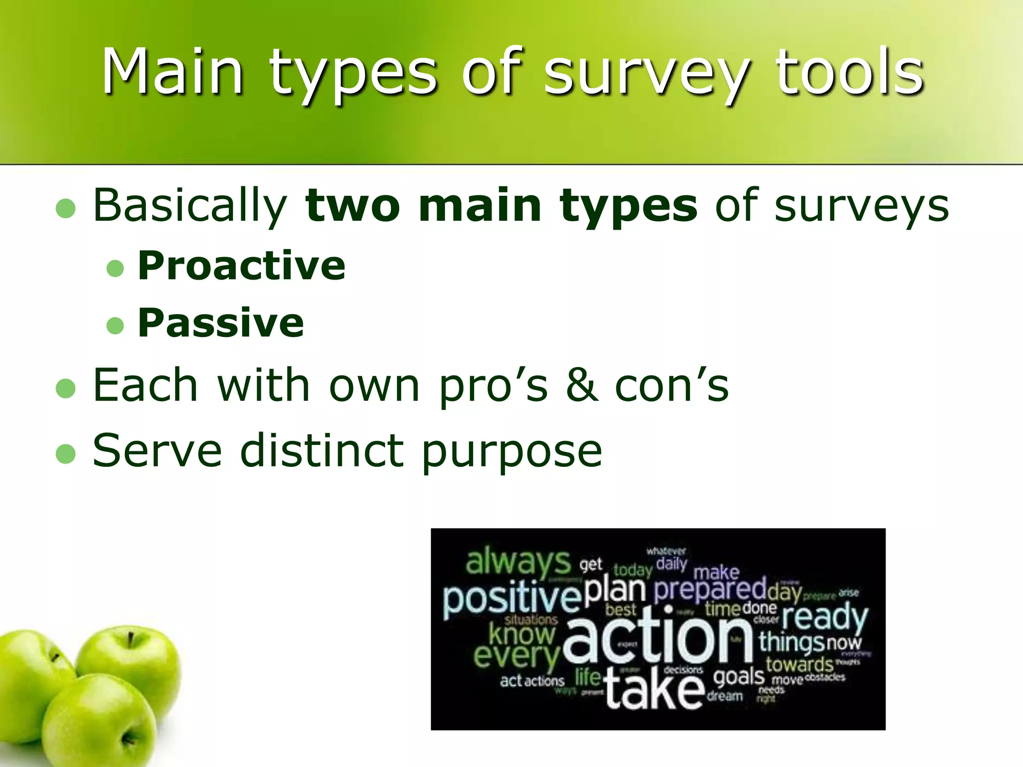 Continuous / regular listening methodology