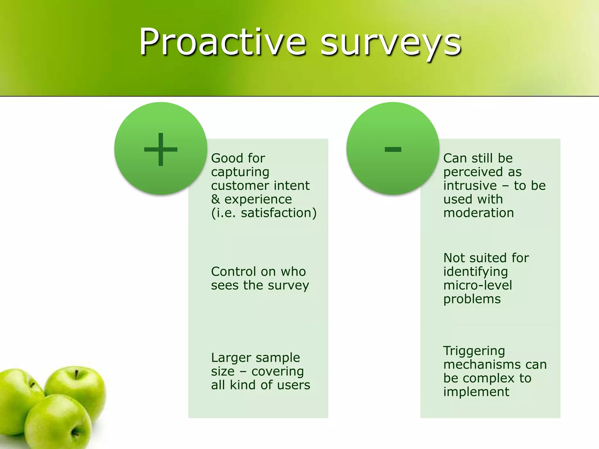 No need to survey every single users – sample!