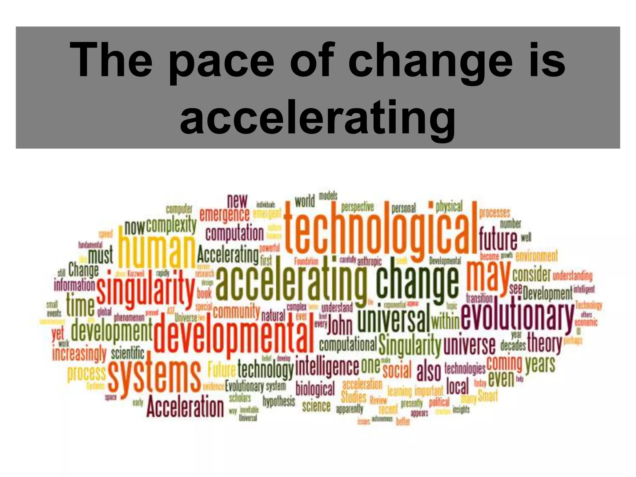 The pace of change is
    accelerating
 