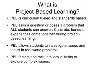 Project/Problem-Based LearningRigor without sacrificing excitement Let’s do a KWLhttp://bit.ly/ip0yqT