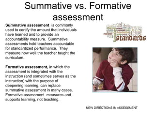 Shift from emphasis on teaching…NEW DIRECTIONS IN ASSESSMENTTO AN EMPHASIS ON CO-LEARNING
