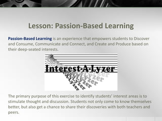 Digital Literacy: Course OutlinePassion-Based LearningNetworkingSocial BookmarkingEffective Search StrategiesWebsite EvaluationCopyright, Fair Use, and Creative CommonsExpression StylesFinal Product Presentation