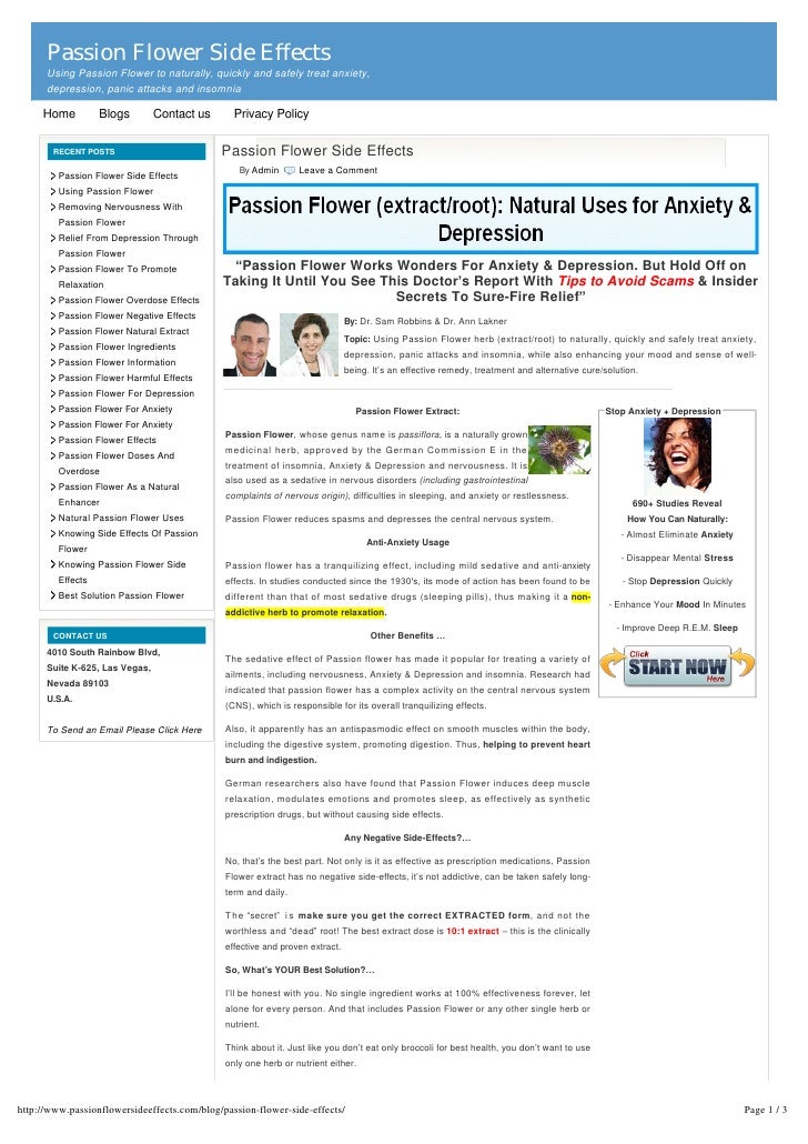 Passion flower side effects