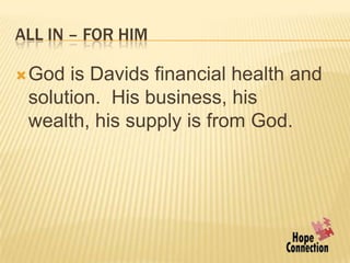Passion For Health - All In - For Him