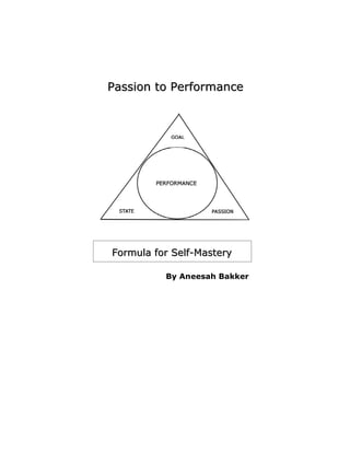 Passion to Performance




Formula for Self-Mastery

          By Aneesah Bakker
 
