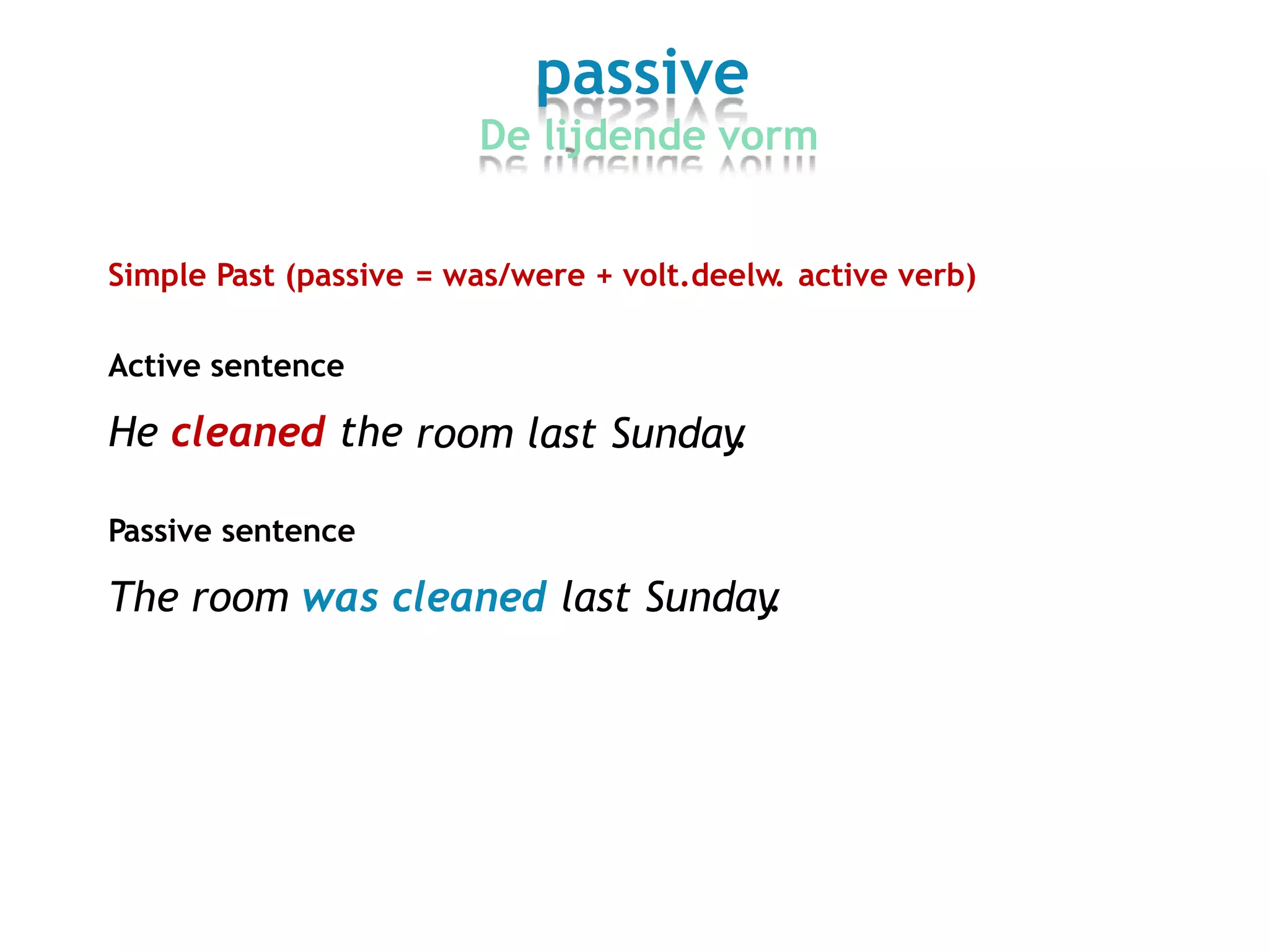 The Passive Tense/ De Lijdende vorm | PPT