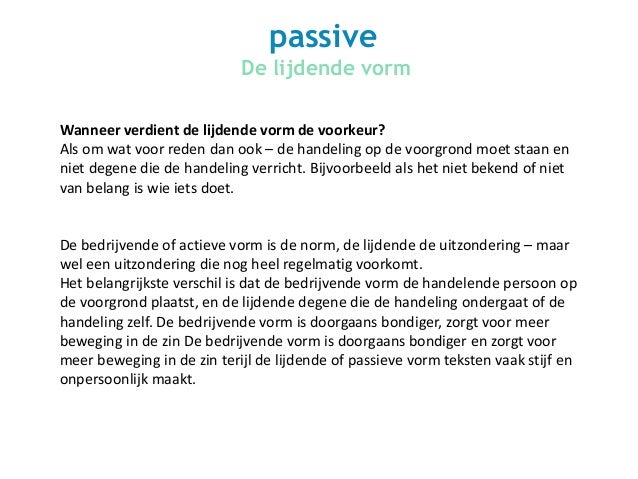The Passive Tense/ De Lijdende vorm