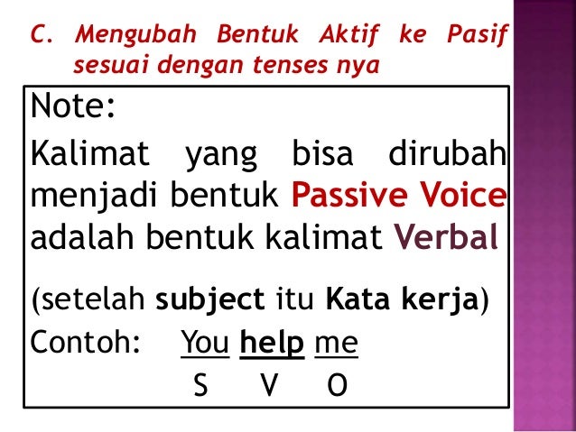 Contoh Kalimat Aktif Ke Pasif Past Tense - Modif P