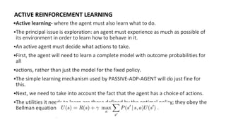 PASSIVE AND ACTIVE REINFORCEMENT LEARNING | PDF