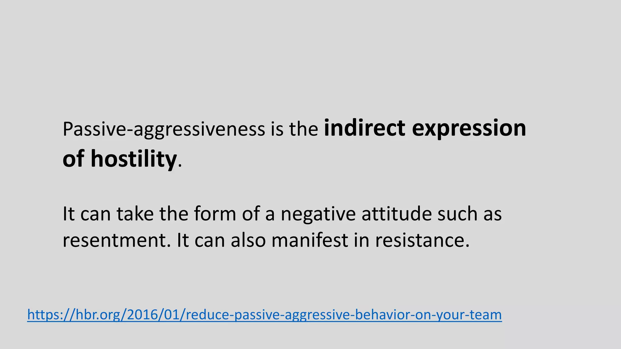 Passive aggressive | PDF