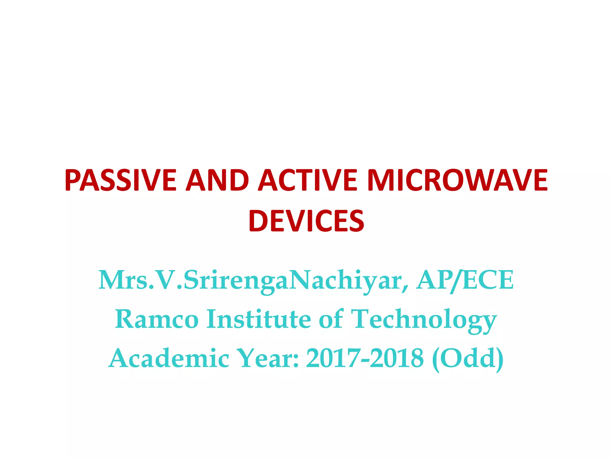 Passive and active devices PPT