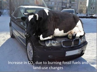 Increase 
in 
CO2 
due 
to 
burning 
fossil 
fuels 
and 
land-­‐use 
changes 
 