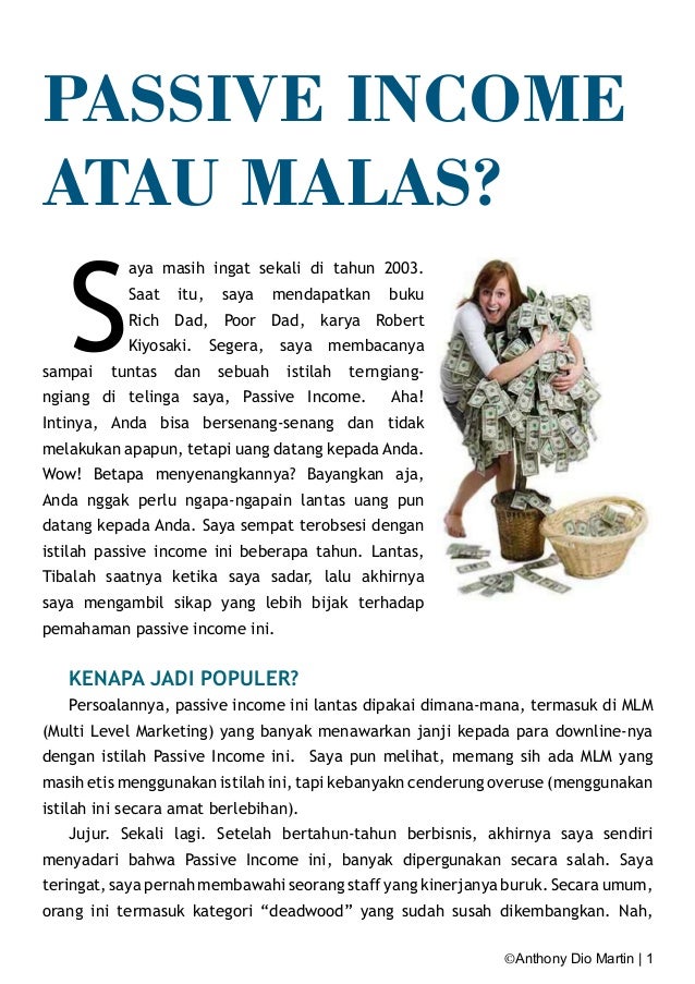 Passive Income Atau Malas
