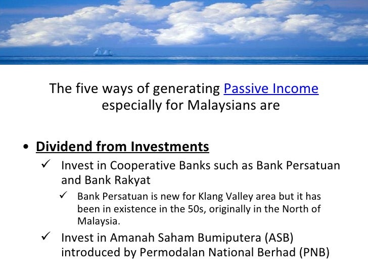 ways to generate passive income