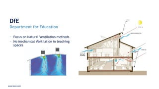 www.iesve.com
− Focus on Natural Ventilation methods
− No Mechanical Ventilation in teaching
spaces
DfE
Department for Education
www.iesve.com
 