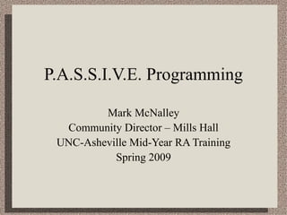 Passive Programming | PPT