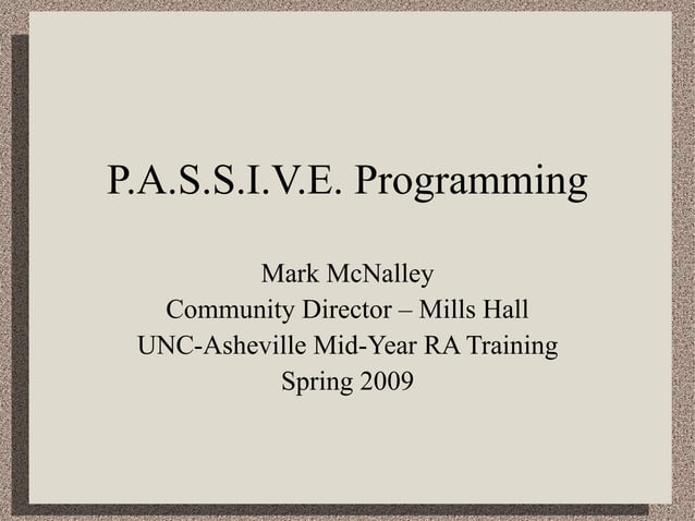 Passive Programming | PPT