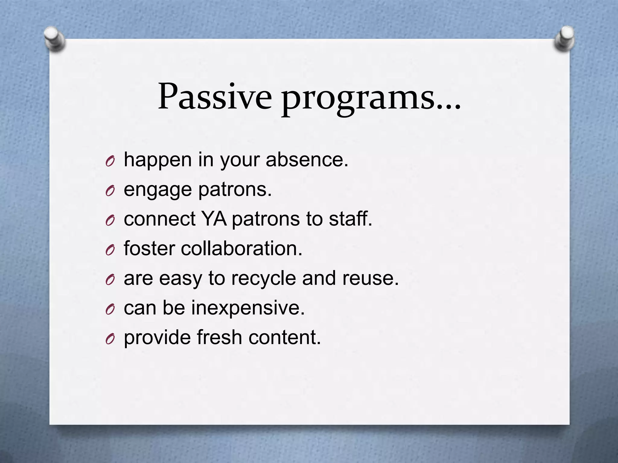 NCompass Live: Passive Programming for Teens and Tweens | PPTX