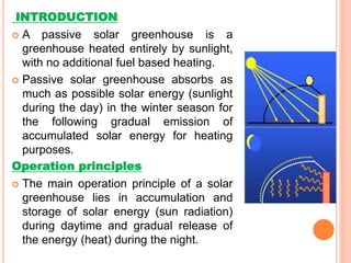 Passive solar greenhouse | PPT