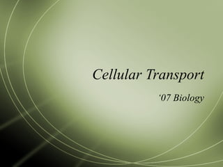 Cellular Transport ‘ 07 Biology 