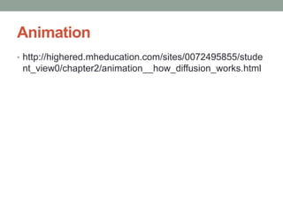 Animation
• http://highered.mheducation.com/sites/0072495855/stude
nt_view0/chapter2/animation__how_diffusion_works.html
 