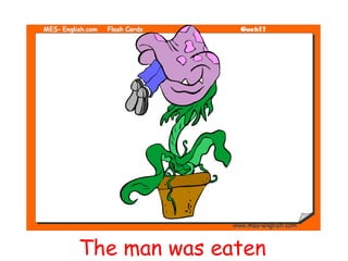 The man was eaten
 