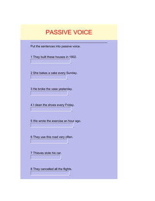 Passive voice exercises | DOC