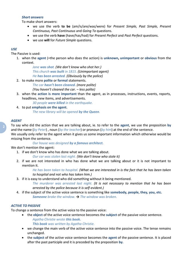 Passive voice exercises | PDF | Programming Languages | Computing