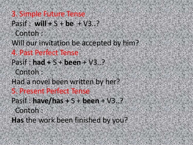 Rumus-rumus Passive voice