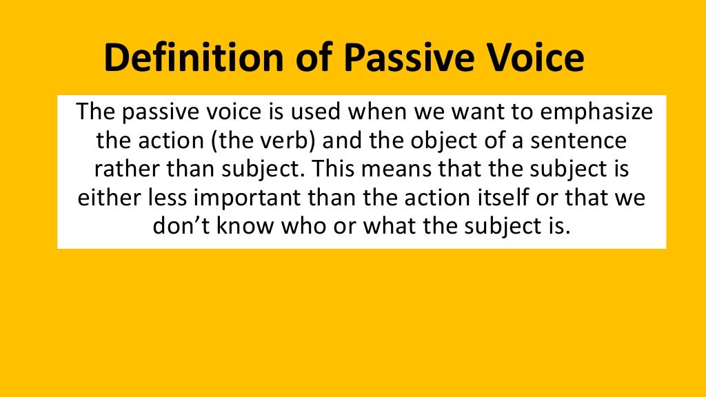 Passive voice