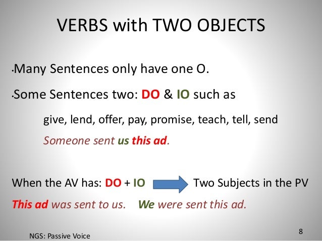 Passive voice (PV) vs Active voice (AV)