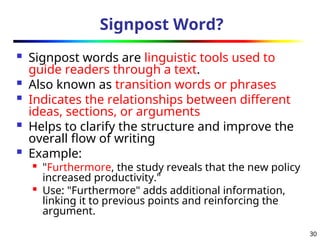 Transition Signpost Mastering Passive Voice, Reported Speech, Concord & Signpost Words in ...